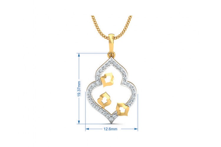 Ella diamond Pendant set in Gold